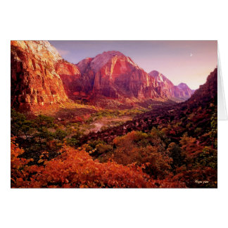 Cartão Parque Nacional Zion no outono