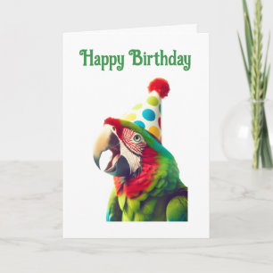 Cartão Parrot Feliz Aniversário