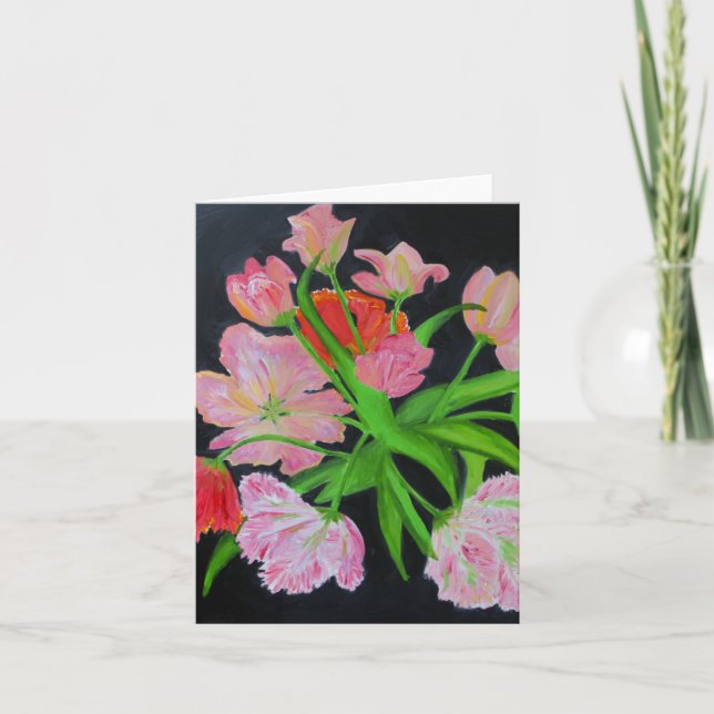 Cartão Parrot Tulips Note Card (Frente)