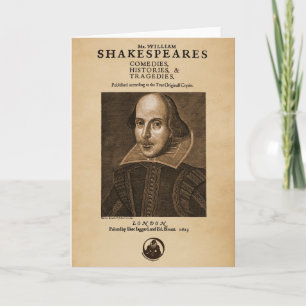 Cartão Parte dianteira ao primeiro fólio de Shakespeare