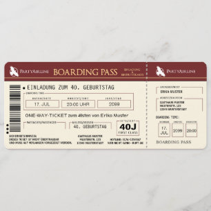 cartão particular de convite a 40. Aniversário
