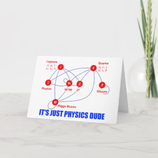 Cartão Partículas elementares da Física Higgs Boson Quark
