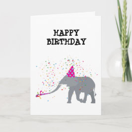 Cartão Partida de elefantes - Animais com festa
