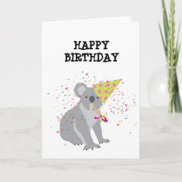 Cartão Partida Koala - Animais com festa