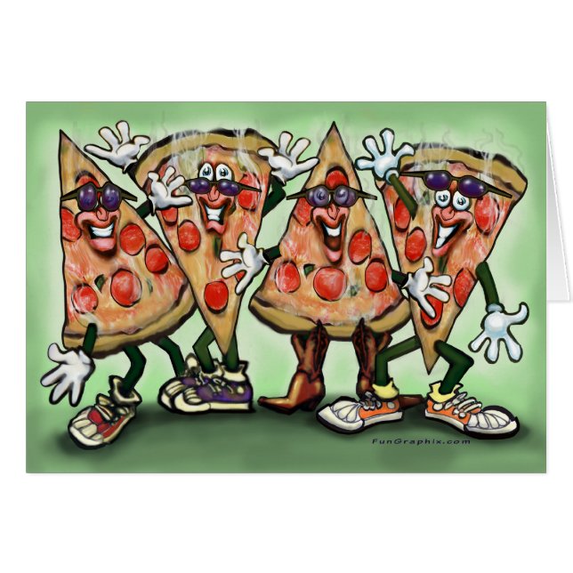 Cartão Partido da pizza (Frente Horizontal)