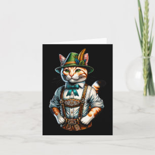 Cartão Partido de outubro Cat Funny Alemão Lederhosen da
