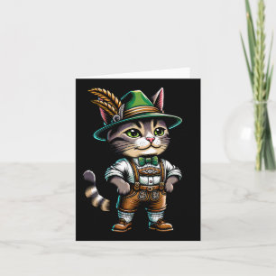 Cartão Partido de outubro Cat Funny Alemão Lederhosen da 