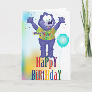 Cartão Partido do Aniversário de criança do Monster Bear