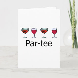 Cartão partido do vidro de vinho do Paridade-T