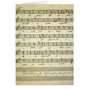 Cartão Partitura Antiga, Partitura Musical Antiga 1810