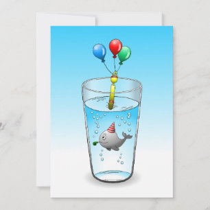 Cartão Parto de Piscina de baleia Aniversário