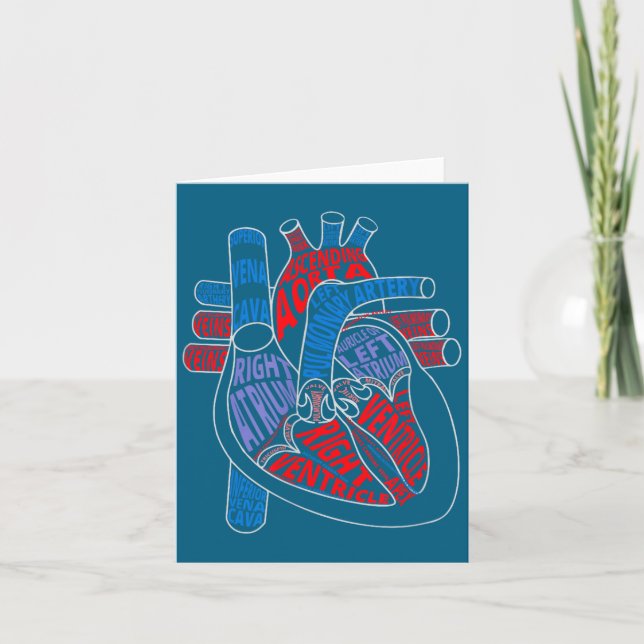 Cartão Parts Of Heart Anatomical Heart Gift For Cardiolog (Frente)