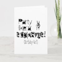 Party like a rockstar birthday card