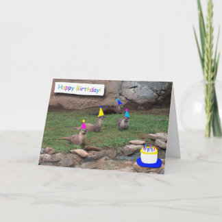 Cartão party otters birthday card