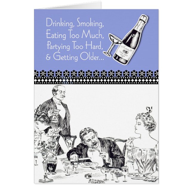 Cartão Partying demasiado duro (Frente)