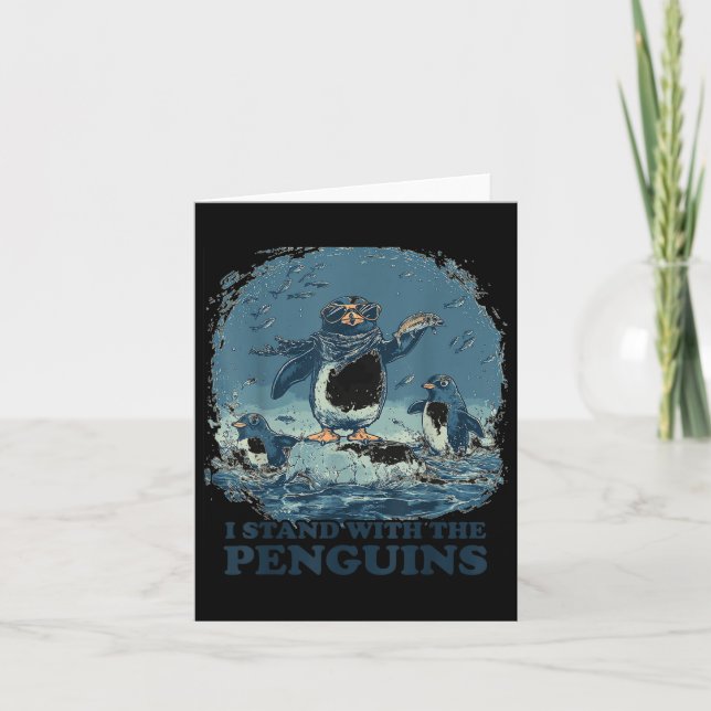 Cartão Pás Para Cima Eu Pego Pinguins (Frente)