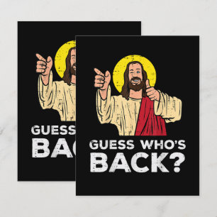 Cartão Páscoa Adivinhe Quem Está de Volta Jesus Engraçado