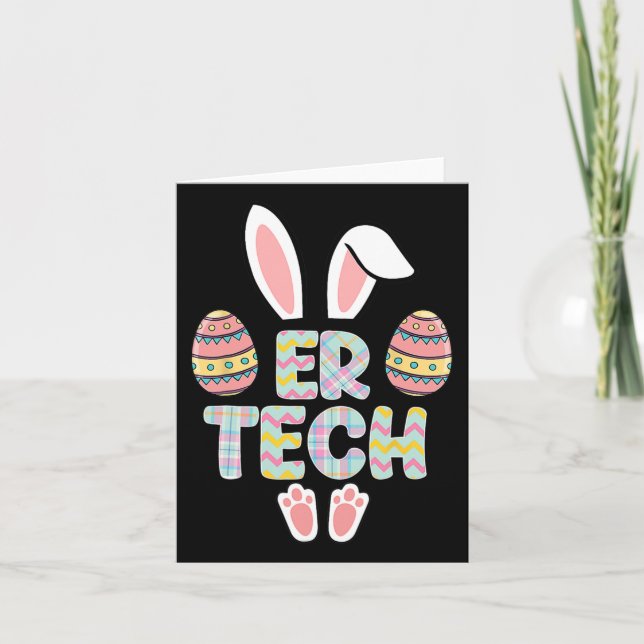 Cartão Páscoa Bonita Er Tech Bunny Ears Ovos Felzs pascoa (Frente)