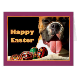 Cartão Páscoa Boxer Dog