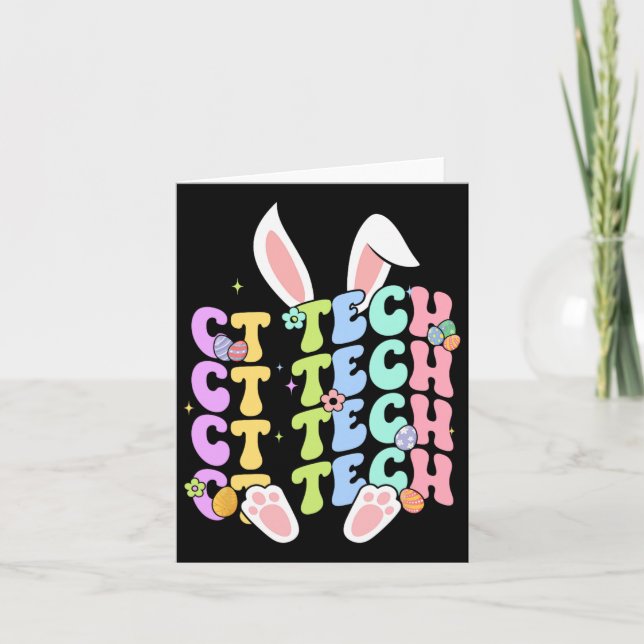 Cartão Páscoa Ct Tech Bunny Ct Tech Páscoa Day Men Mulher (Frente)