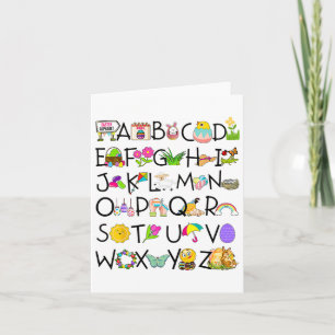 Cartão Páscoa Cute Alphabet Funny Day Abc Alphabet Egr Ra