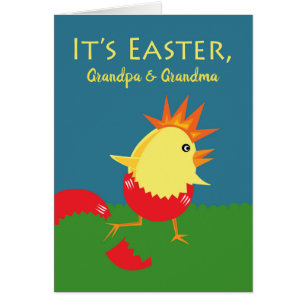 Cartão Páscoa da frente personalizada para os avós que se
