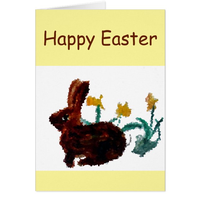 Cartão Páscoa Daffodils do Coelho primavera (Frente)