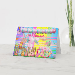 Cartão Páscoa de placa de saudação personalizada