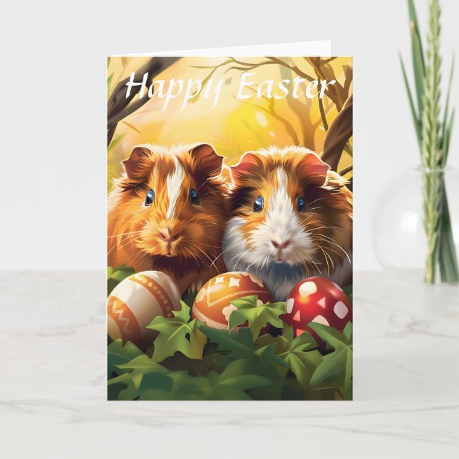 Cartão Páscoa de porcos de Páscoa Sunlit (Frente)