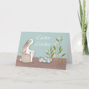 Cartão Páscoa Deseja Coelhinho e Ovos Adoráveis