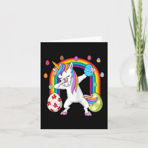 Cartão Páscoa Dia Dabbing Unicorn Girls Dab