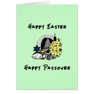 Cartão Páscoa e Passover inter-religiosos felizes