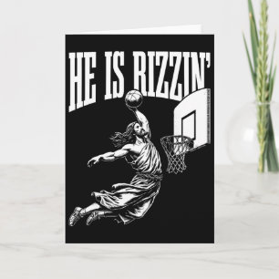 Cartão Páscoa Ele É Rizzin Engraçado Meme Cristão Sketll