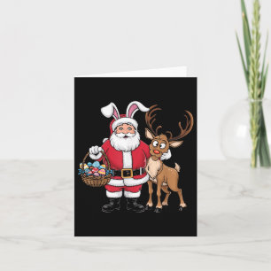 Cartão Páscoa Engraçada Papai Noel Com Olhos De Coelhinho