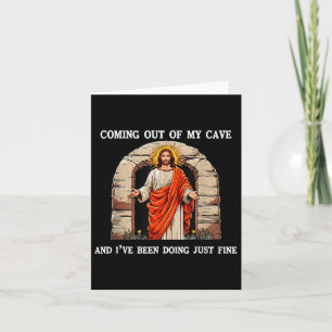 Cartão Páscoa Engraçado Jesus Saindo Da Minha Caverna...