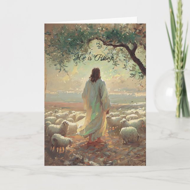 Cartão Páscoa Jesus Cristo Religioso Cristão (Frente)