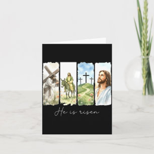 Cartão Páscoa Jesus Ressuscitou 4 Cenas Cristão Homens Mu
