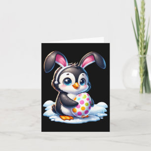 Cartão Páscoa Pinguim-Ovos-Ovos Coelhinhos Coelhinhos