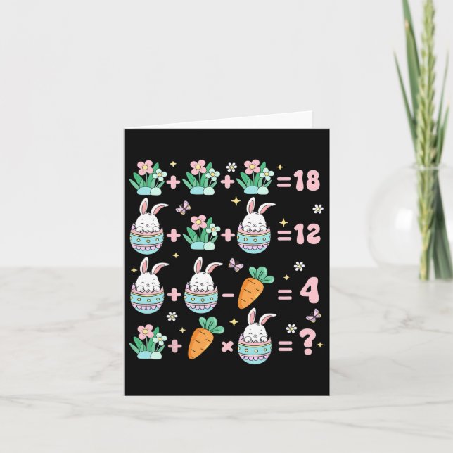 Cartão Páscoa Professor de Matemática Frações de Coelho E (Frente)