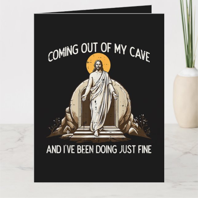 Cartão Páscoa Saindo da Minha Caverna Jesus (Frente)