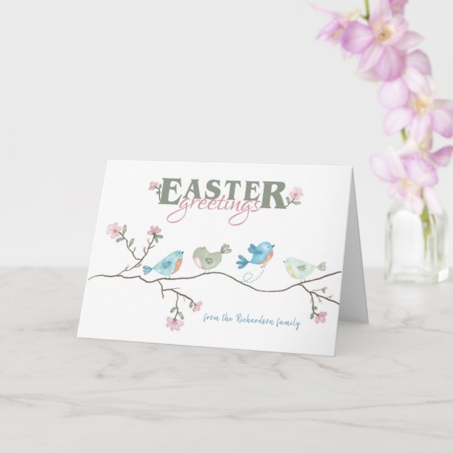 Cartão Páscoa Saudações Aves Aquáticas no Limb (Orquídea)