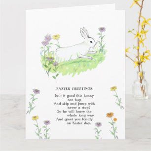 Cartão Páscoa Saudações Bunny Old Nursery Ryhme Art
