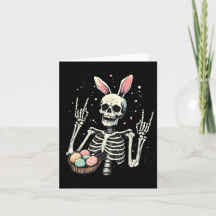 Cartão Páscoa Skeleton Bunny Rock Hand Boys Kids M
