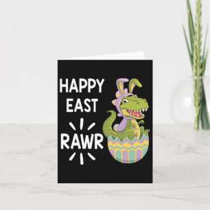 Cartão Páscoa T Rex Dinossaur Bunny Egg Happy Eastrawawaw