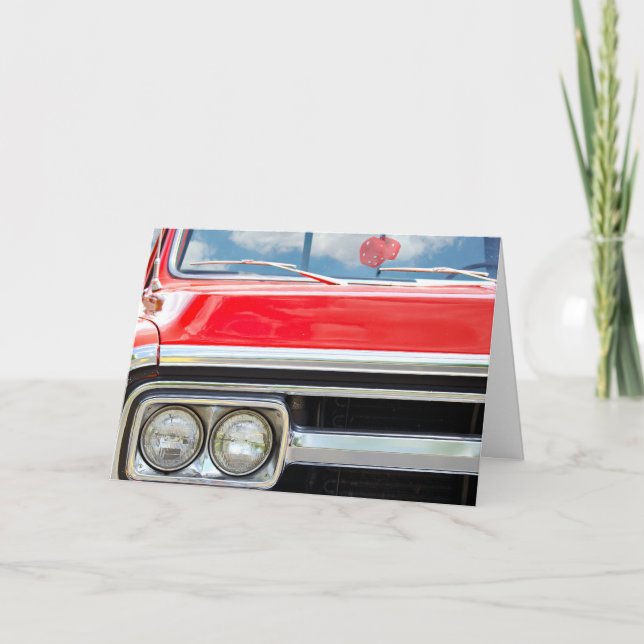 Cartão Passageiro Vermelho de Aniversário com Felpudo (Frente)