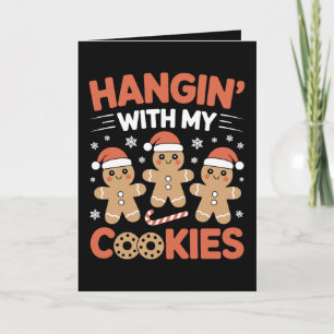 Cartão Passando o Natal com Meus Biscoitos de Gengibre