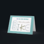 Cartão Passar o Aniversário do Trails Mountain Biking Son<br><div class="desc">Passear pelo Trilho Montanha Passando Aniversário com imagem feita de peças de bicicleta</div>