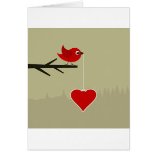 Cartão Passarinho com coração