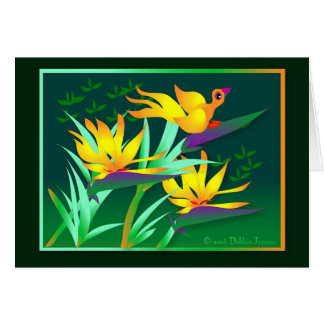 Cartão Passarinho do paraíso por Debbie Jensen