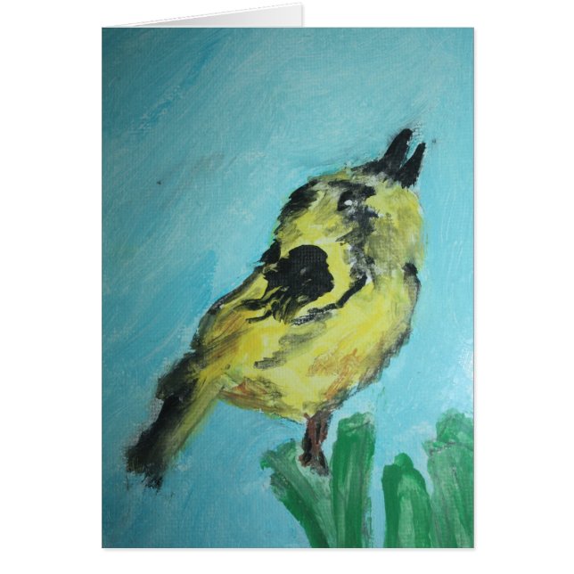 Cartão Pássaro amarelo (Frente)